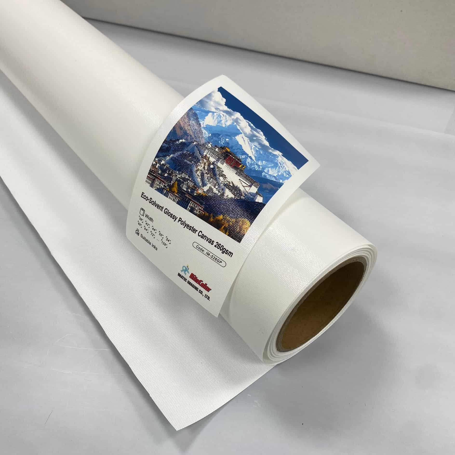 Solvent glossy canvas suitable for fine art prints