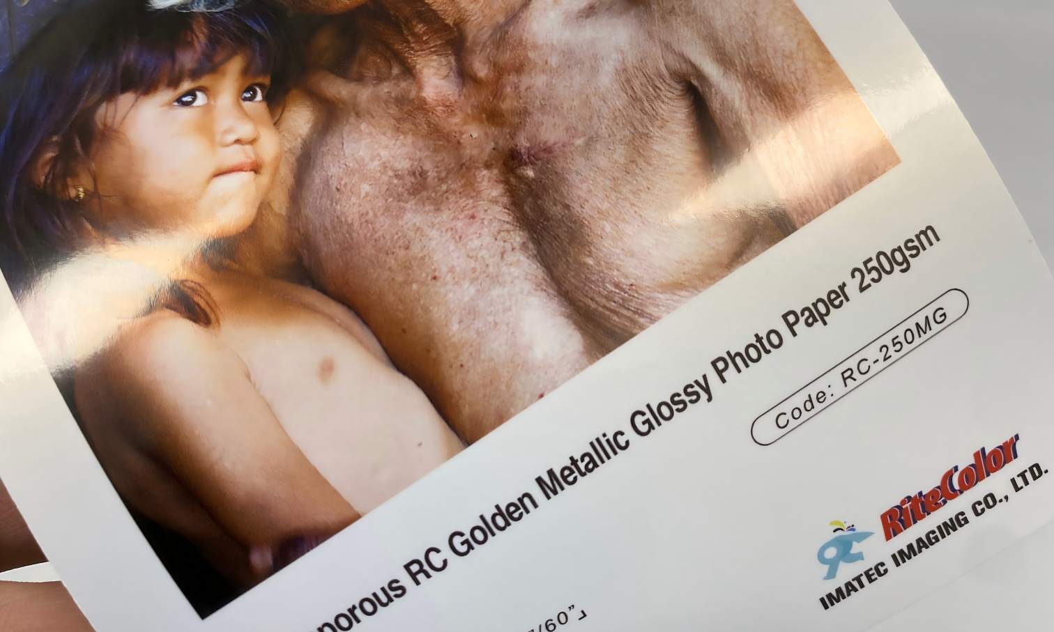 Golden metallic photo paper