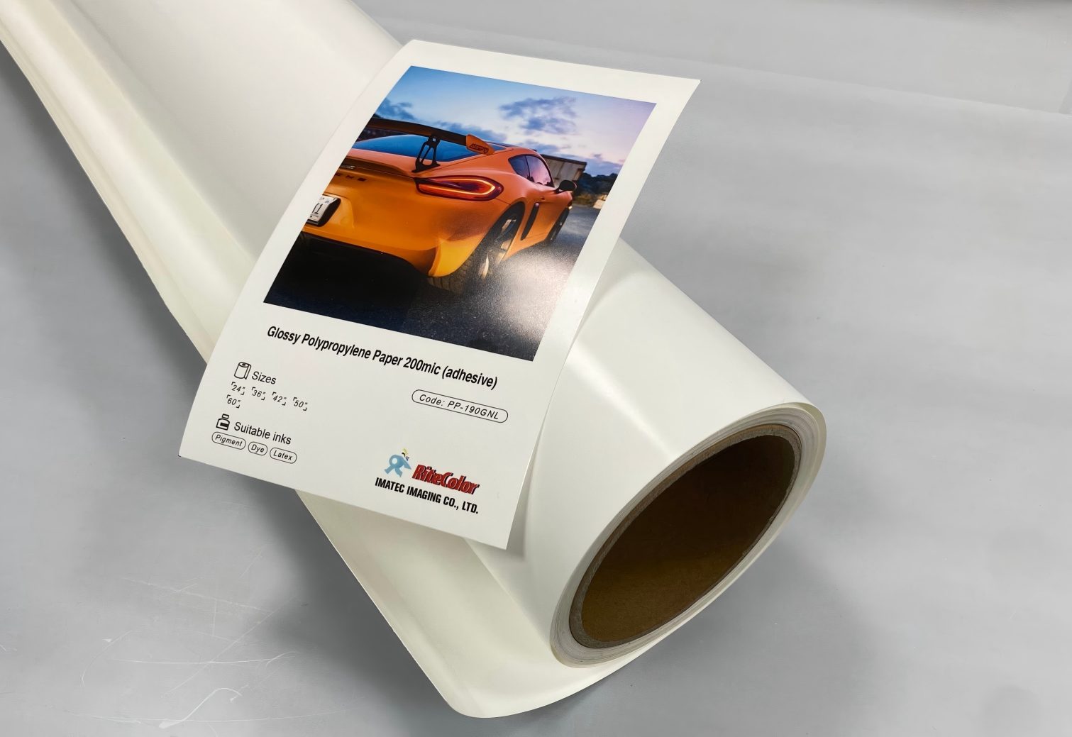 Papel adhesivo brillante de polipropileno